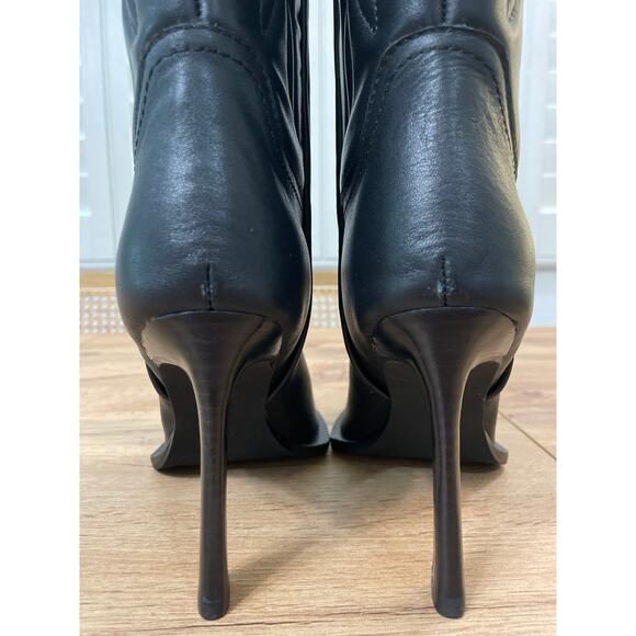 Steve Madden Kinzie Stiletto Western Tall Dress Boot Black Leather Size 7.5 NIB - Picture 12 of 16